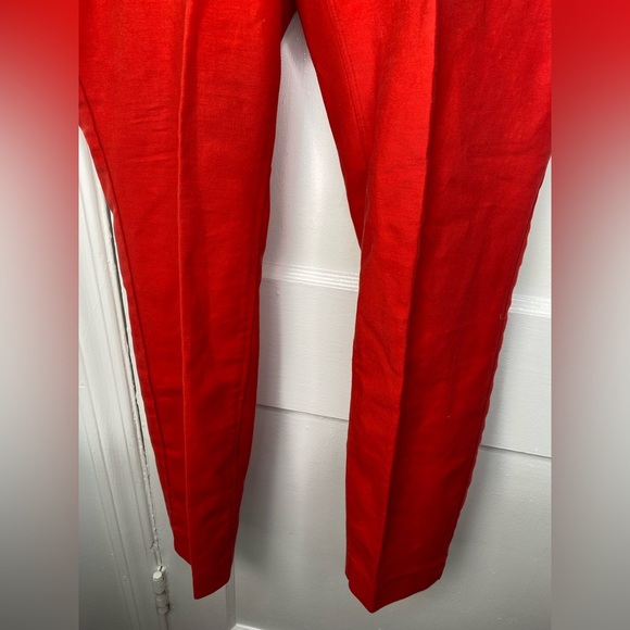 CROSBY 12 Designer Vibrant Red Dress Skinny Pants with Pockets - Picture 2 of 9
